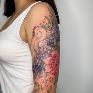 Female Color Botanical tattoo on Shoulder #56941 | Tattoo Artist Olga Kotova