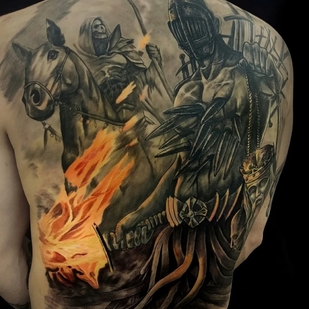 Male  Realism tattoo on Back #72022 | Tattoo Artist Vladimir Solovev