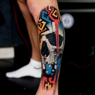 Male  Avant-garde tattoo on Leg #72478 | Tattoo Artist Bruno Perdiz