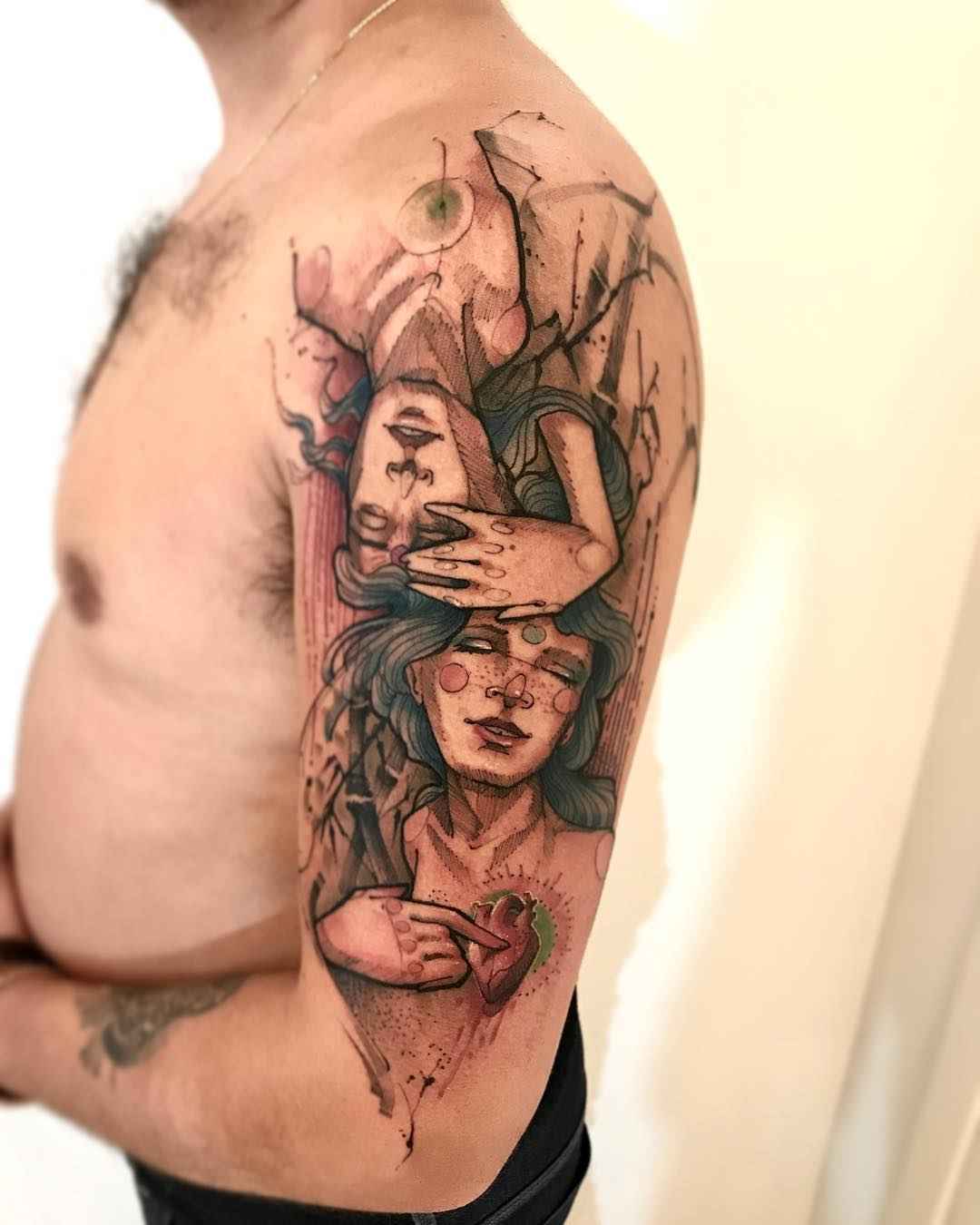 Тату мастер Lincoln Lima черно-белые скетч татуировки | Tattoo artist Lincoln Lima black sketch tattoo