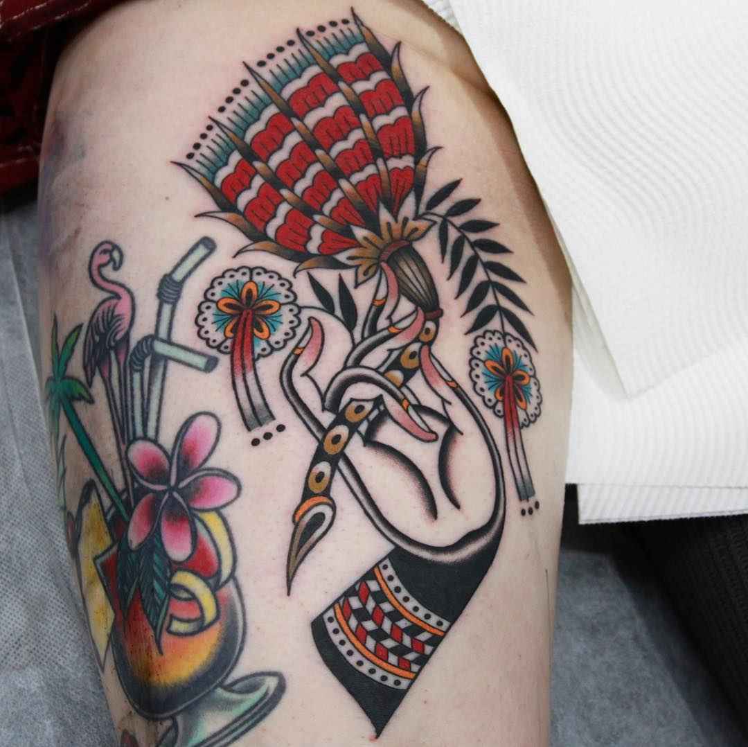 Тату мастер Vic James цветная олдскул традиционная татуировка | Tattoo artist Vic James color oldschool traditional tattoo