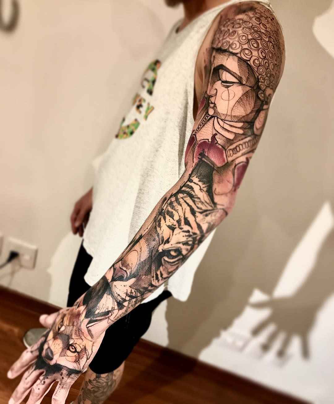 Тату мастер Lincoln Lima черно-белые скетч татуировки | Tattoo artist Lincoln Lima black sketch tattoo