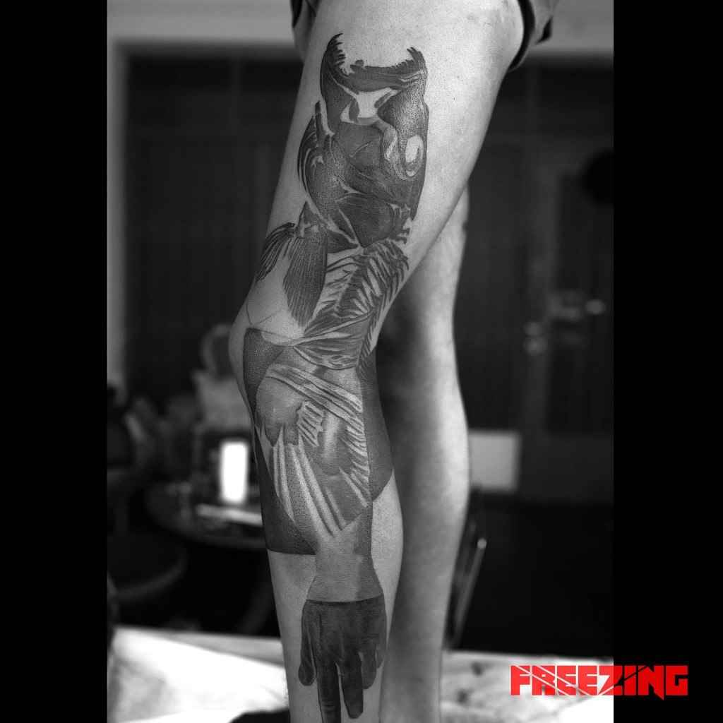 纹身艺术家 Denis FREEZING 摩斯卡列夫 色彩杂乱的波点图案纹身 | Tattoo artist Denis FREEZING 摩斯卡列夫 color trash polka dotwork tattoo