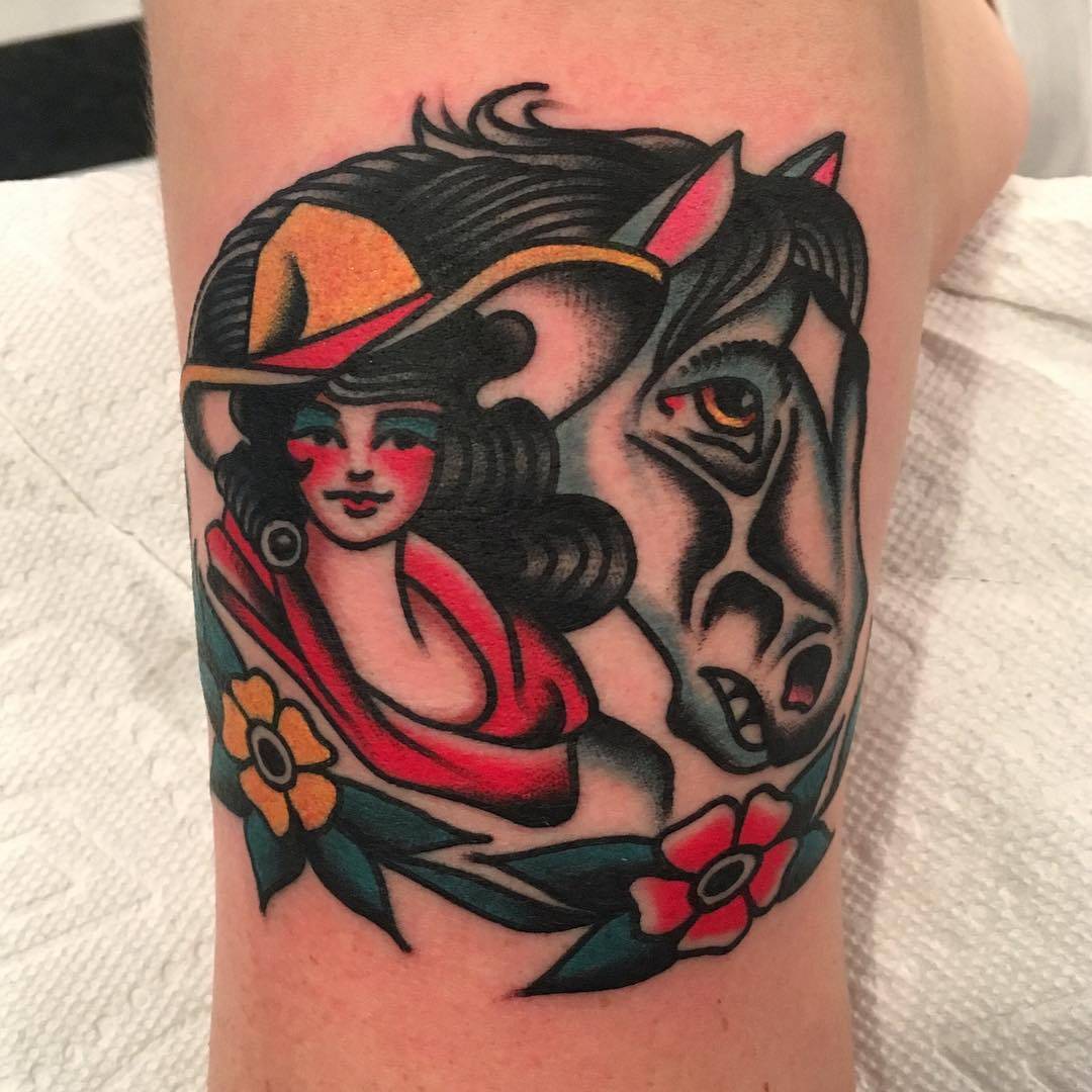 Tattoo artist Akira Latanzio, color old school traditional tattoo | USA