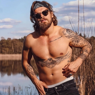 🔥 Hot photos, model's portfolio  #23796 Tattoo model Lennard Wickel