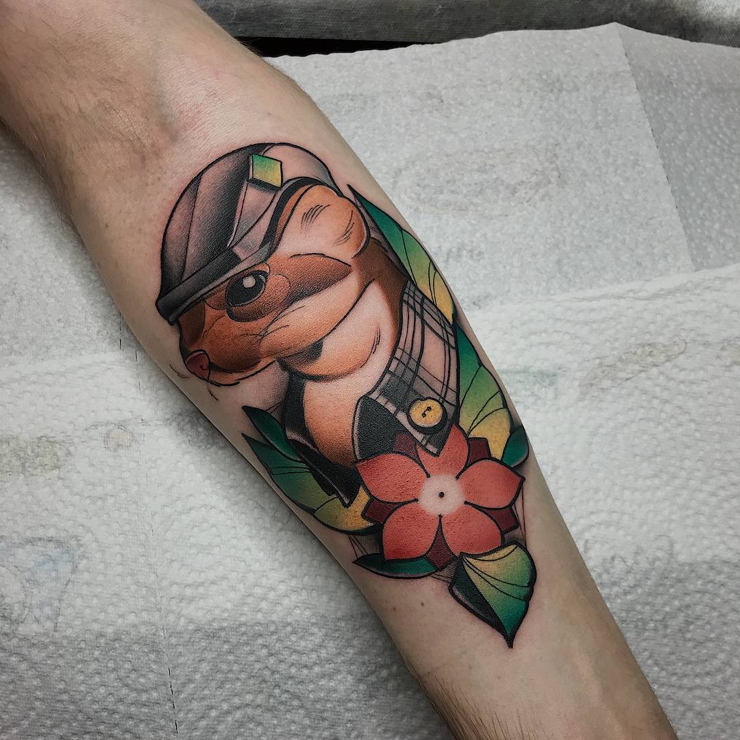 Tattoo artist Sasha Akulov, color neo traditional tattoo, new school | Russia