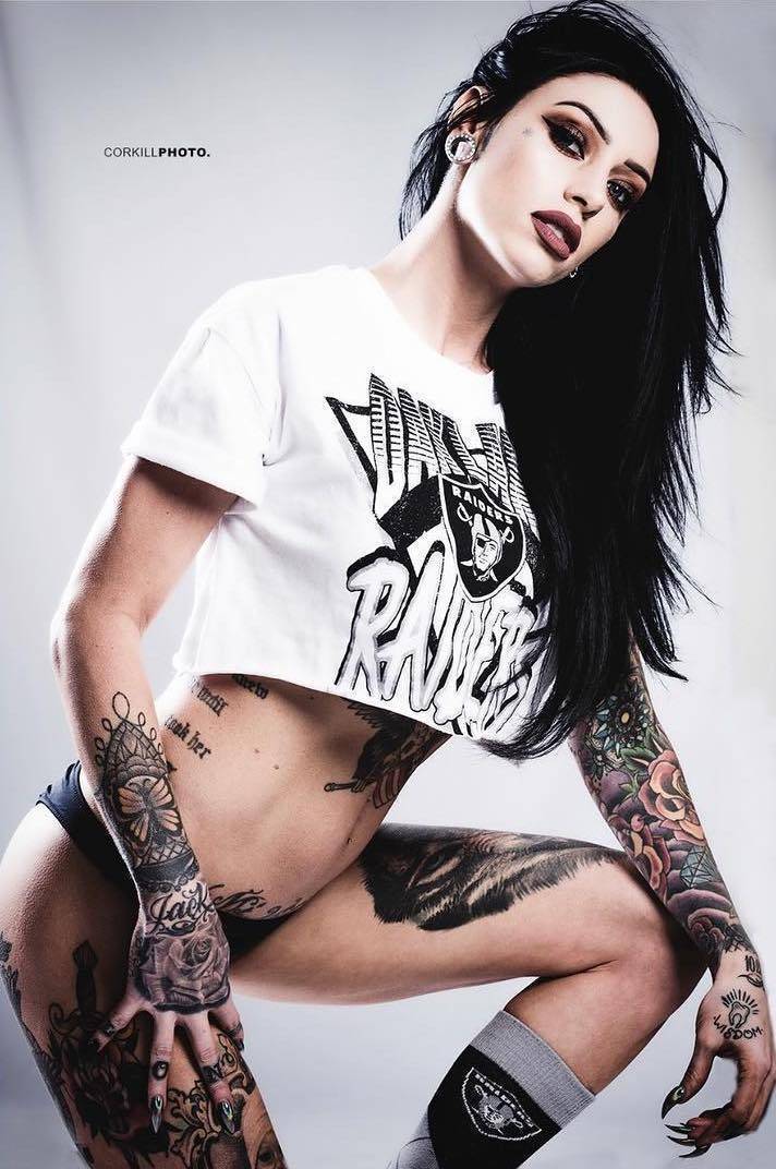 Tattooed model Brianna Hull, alternative photo model, inked girl, sullen | USA