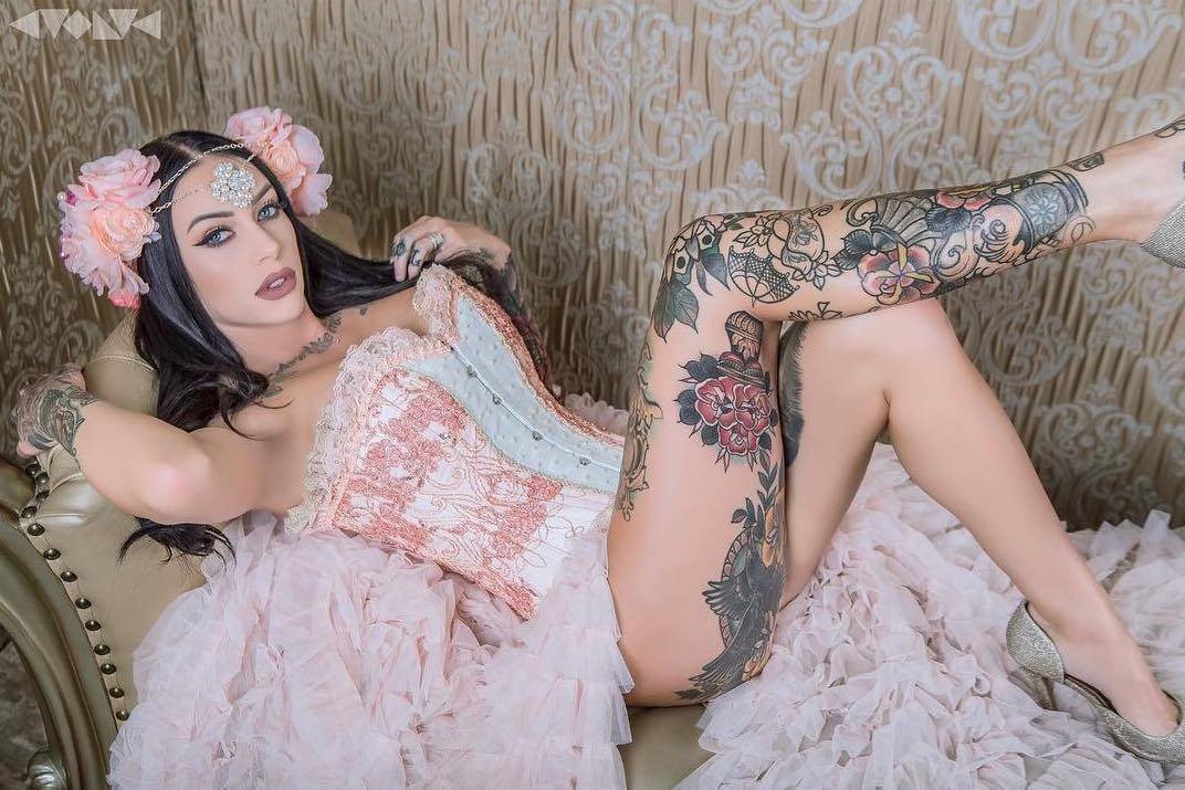 Tattooed model Brianna Hull, alternative photo model, inked girl, sullen | USA