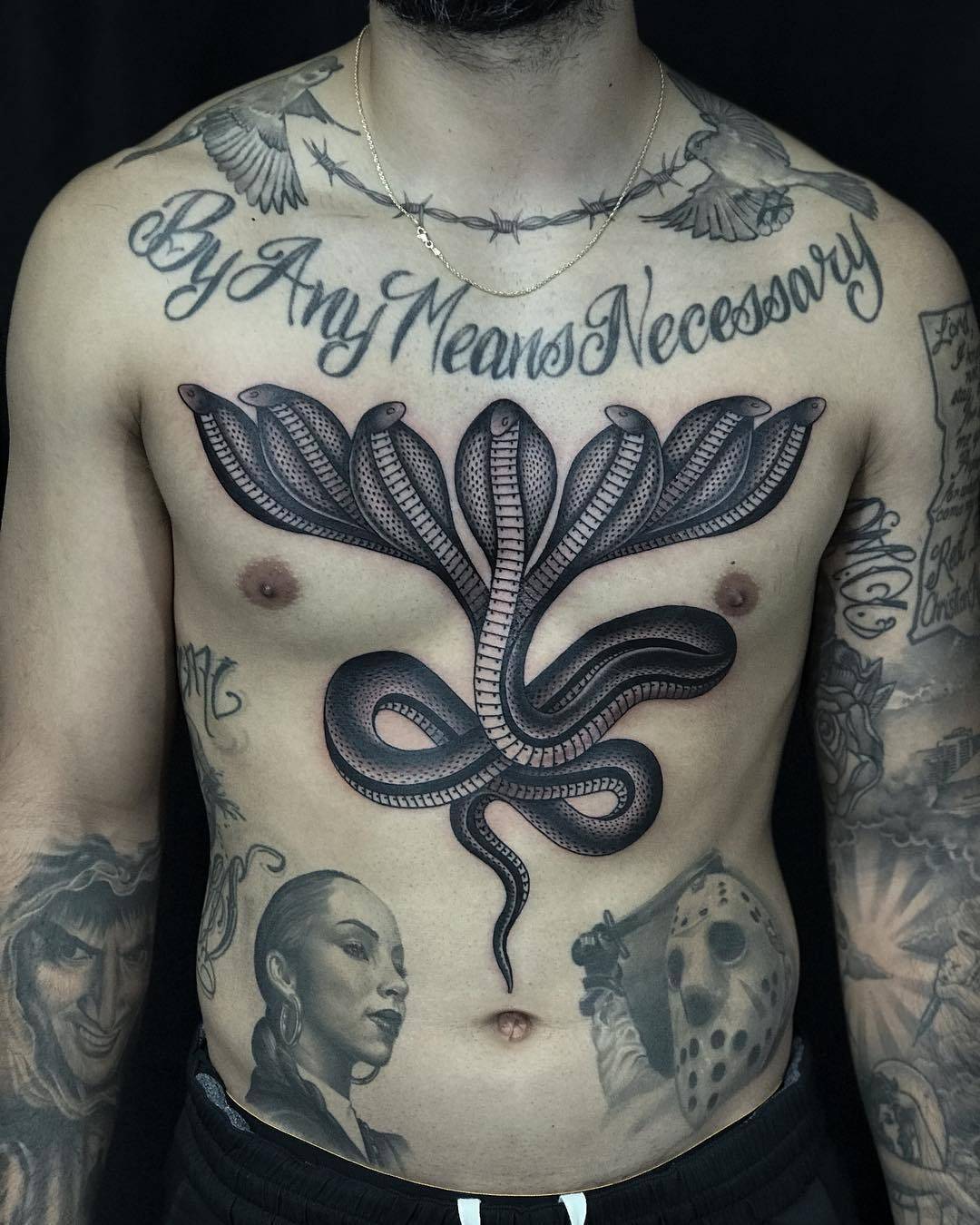 Tattoo artist Javier Betancourt, black old school traditional tattoo | USA