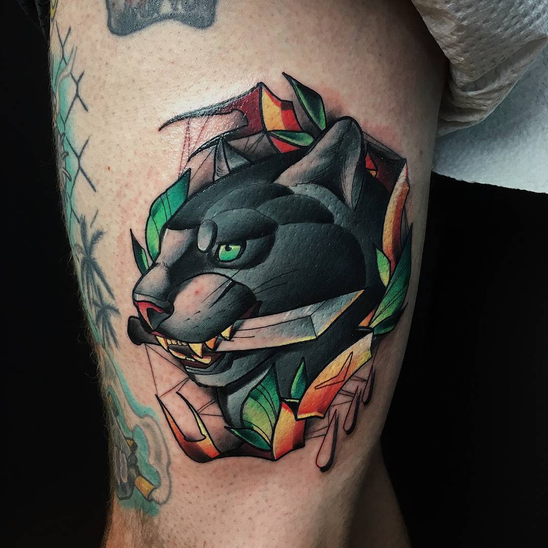 Tattoo artist Sasha Akulov, color neo traditional tattoo, new school | Russia