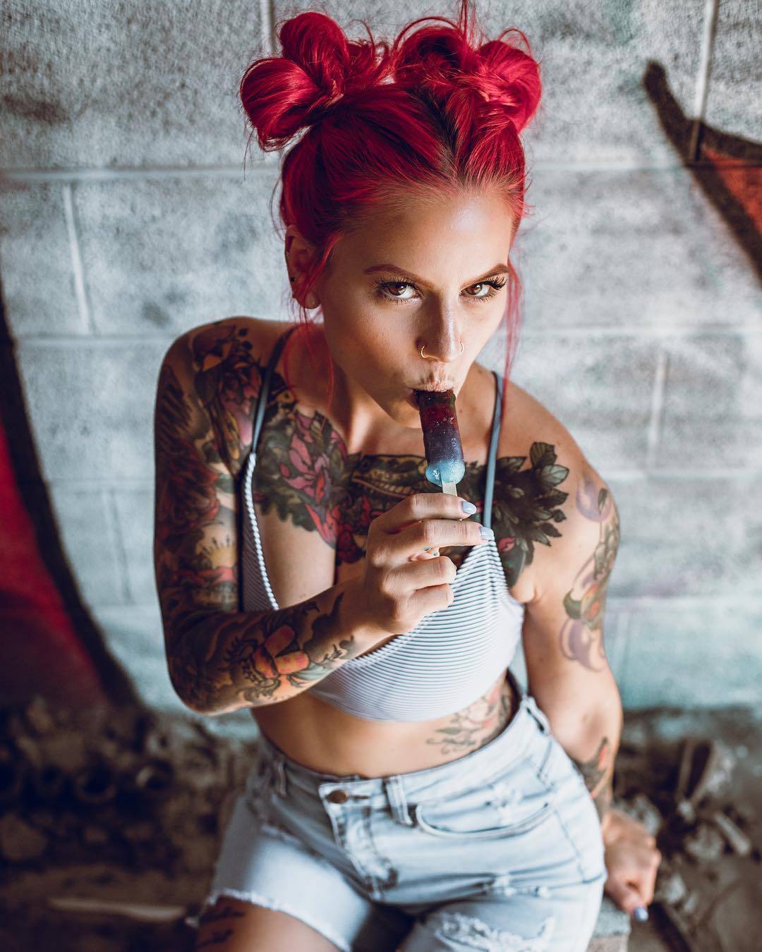 Tattooed model Tori Surowiec, professional make-up artist | United States