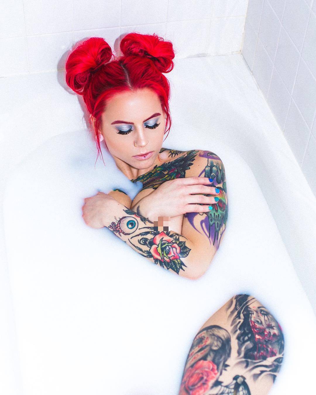 Tattooed model Tori Surowiec, professional make-up artist | United States