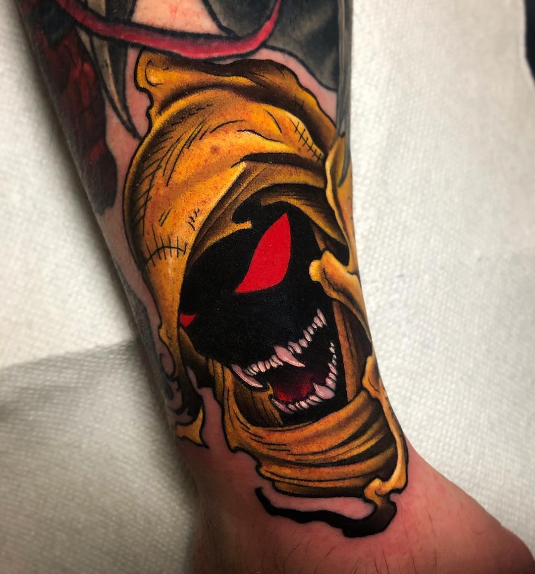 Tattoo artist Jeff Saunders, color neotraditional tattoo | United States