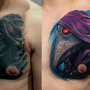 Male Color Realism tattoo on Breast #42123 | Tattoo Artist Andrey Indigo