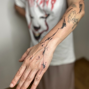 Female Black Abstract tattoo on Forearm #72767 | Tattoo Artist Mary Nepostaeva