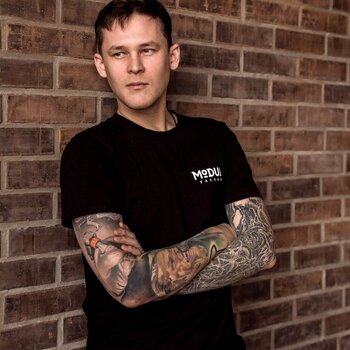 Tattoo artist Rinat Tattarin Mingazdinov