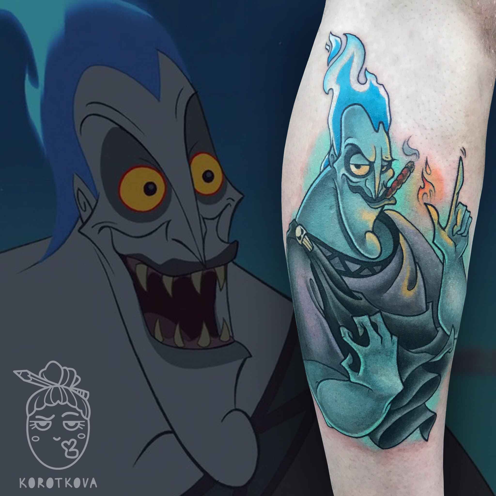 Tattoo artist Natali Korotkova bright fun new school tattoo