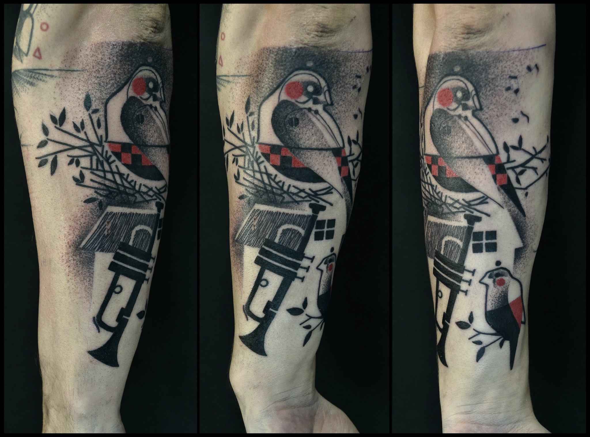 Tattoo艺术家Katarzyna Krutak创作抽象彩色纹身