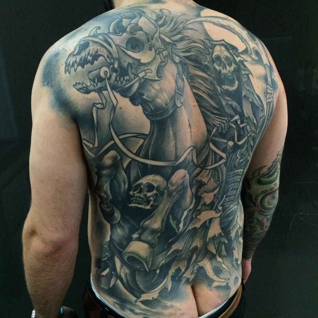 墨纹艺术家 Joao Bosco 黑灰东方纹身