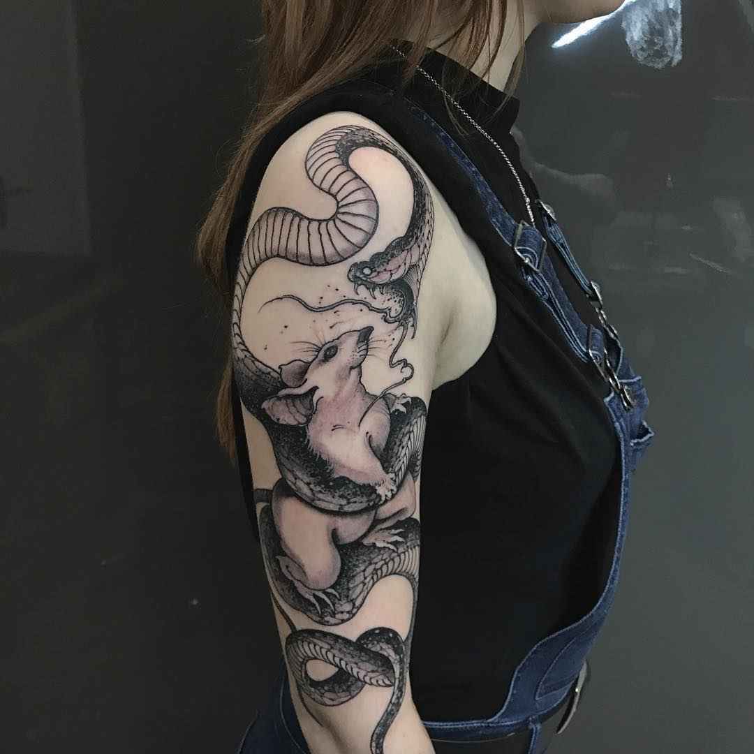 墨纹艺术家 Joao Bosco 黑灰东方纹身