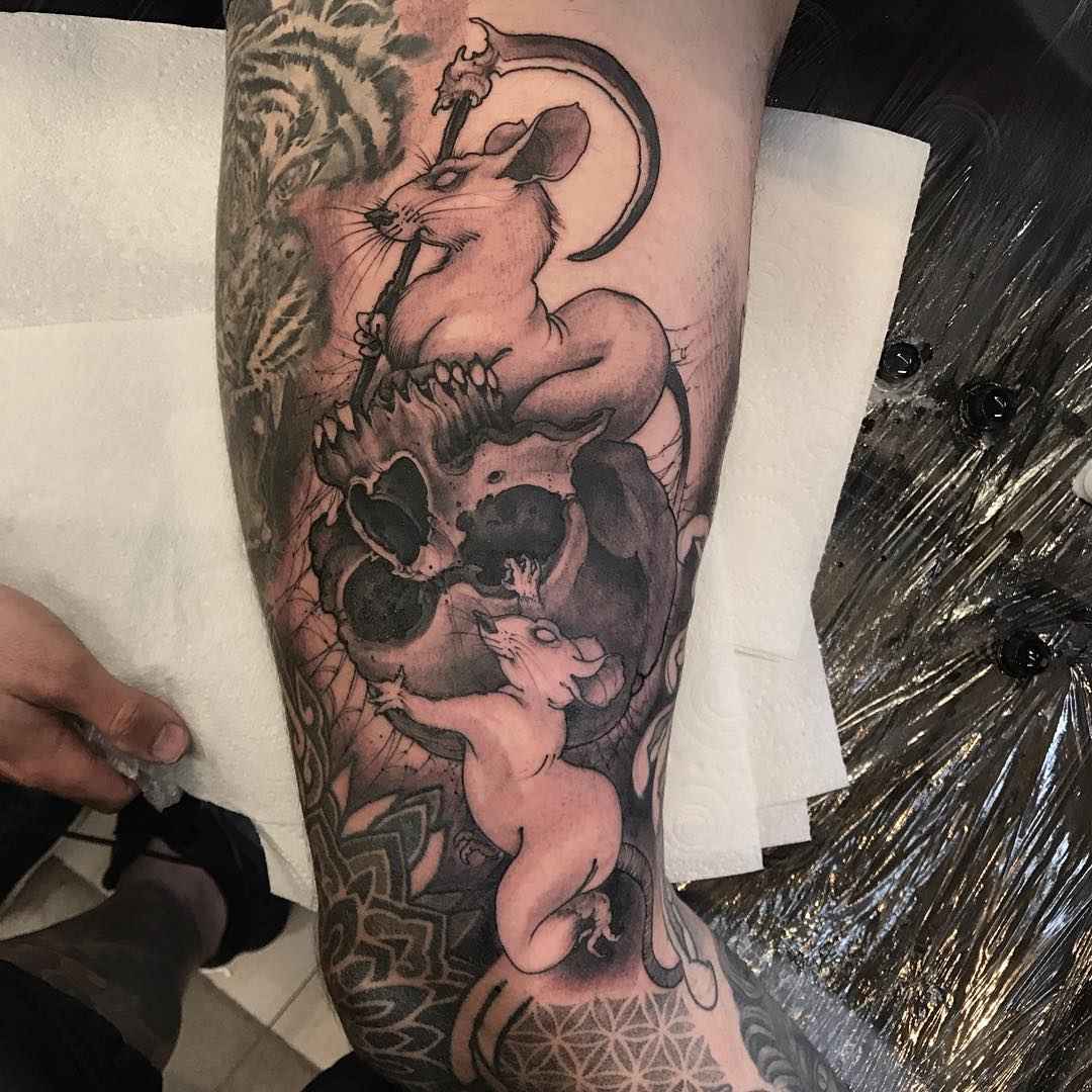 墨纹艺术家 Joao Bosco 黑灰东方纹身