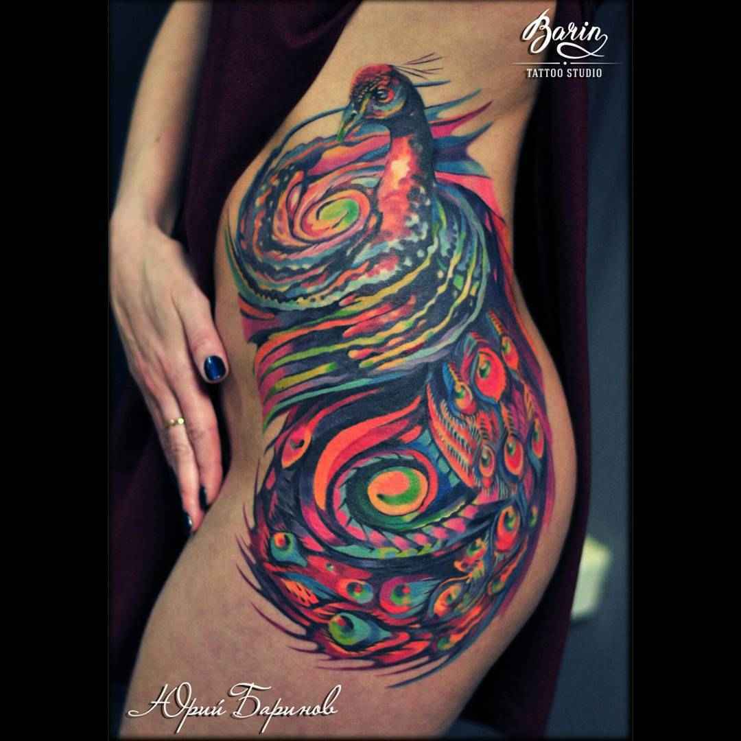 Tattoo artist Yuriy BaRiN Barinov watercolor authors tattoo