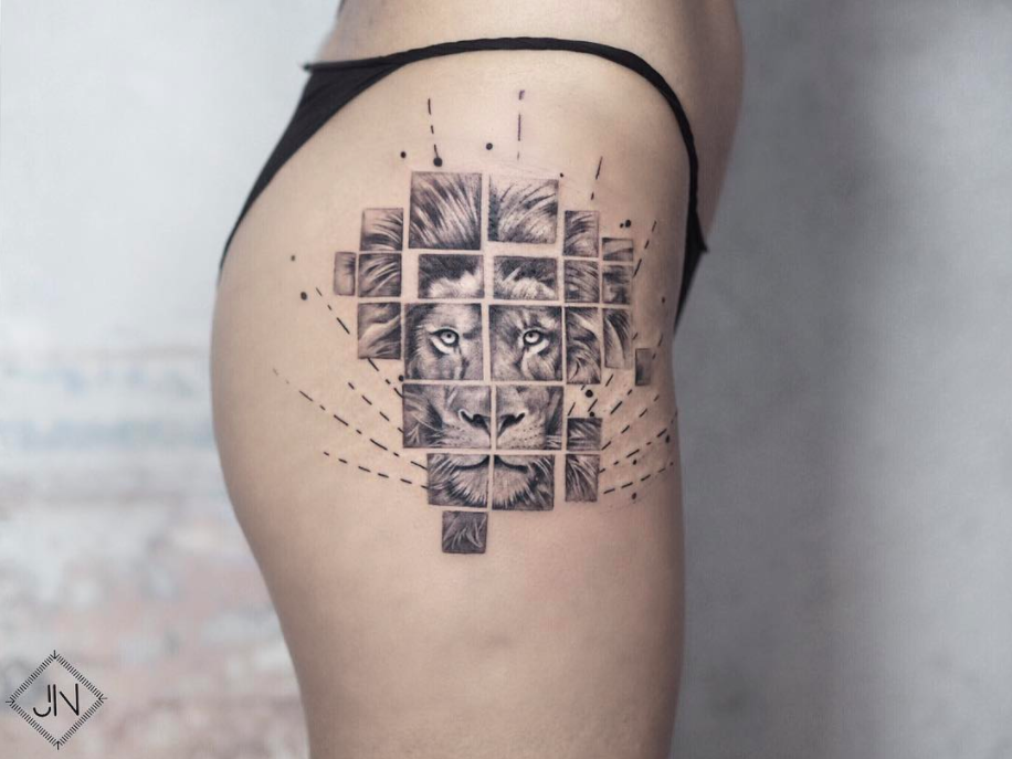 tattoo artist Jefree Naderali color tattoo realism minimalism graphic Turkey