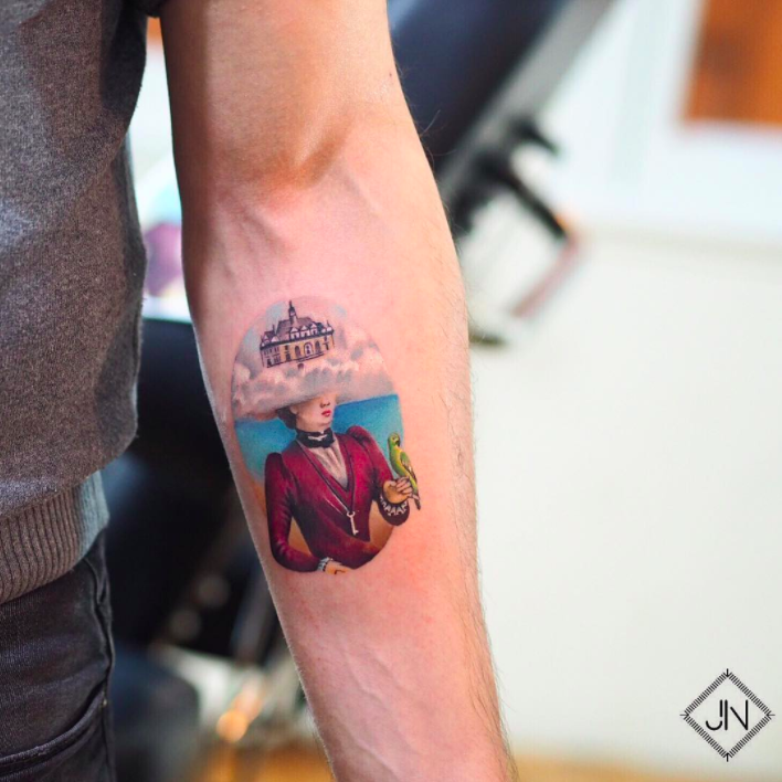 tattoo artist Jefree Naderali color tattoo realism minimalism graphic Turkey