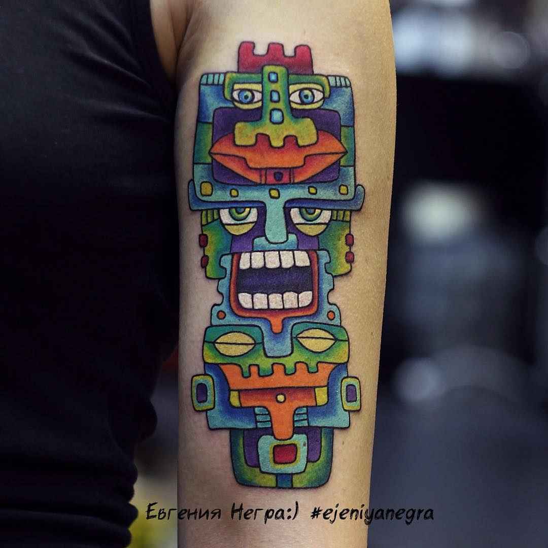 color tattoo neotraditional ethnic Ejeniya Negra