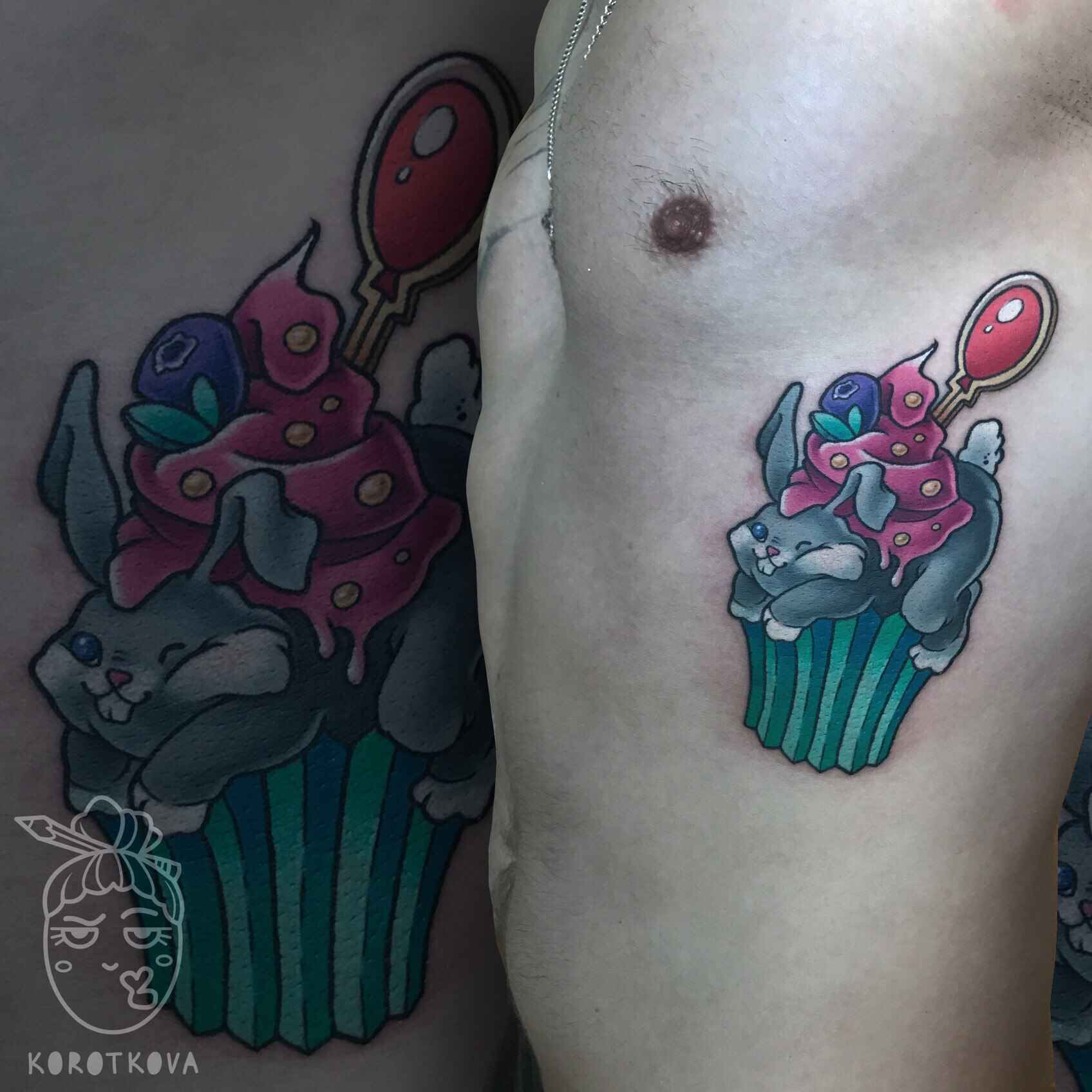 Tattoo artist Natali Korotkova bright fun new school tattoo