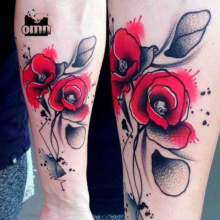 Tattoo artist Monika Ochman color watercolor tattoo