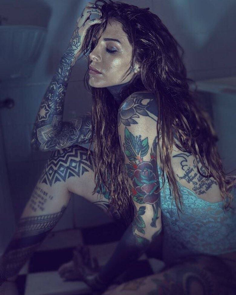 Tattooed model María Candelaria Tinelli (Lelé), alternative photo model, tattoo girl | Buenos Aires, Argentina