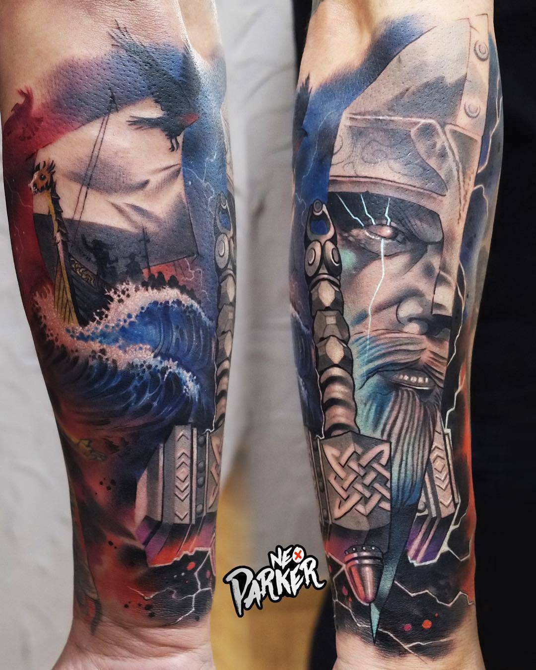 Tattoo artist Neo Parker (Rober Pedragosa), authors style color portrait realistic tattoo, surrealism | Spain, Madrid