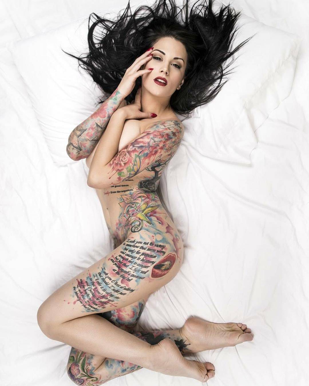 Tattooed model Nikki Nichole, alternative model, girl with tattoo | United States