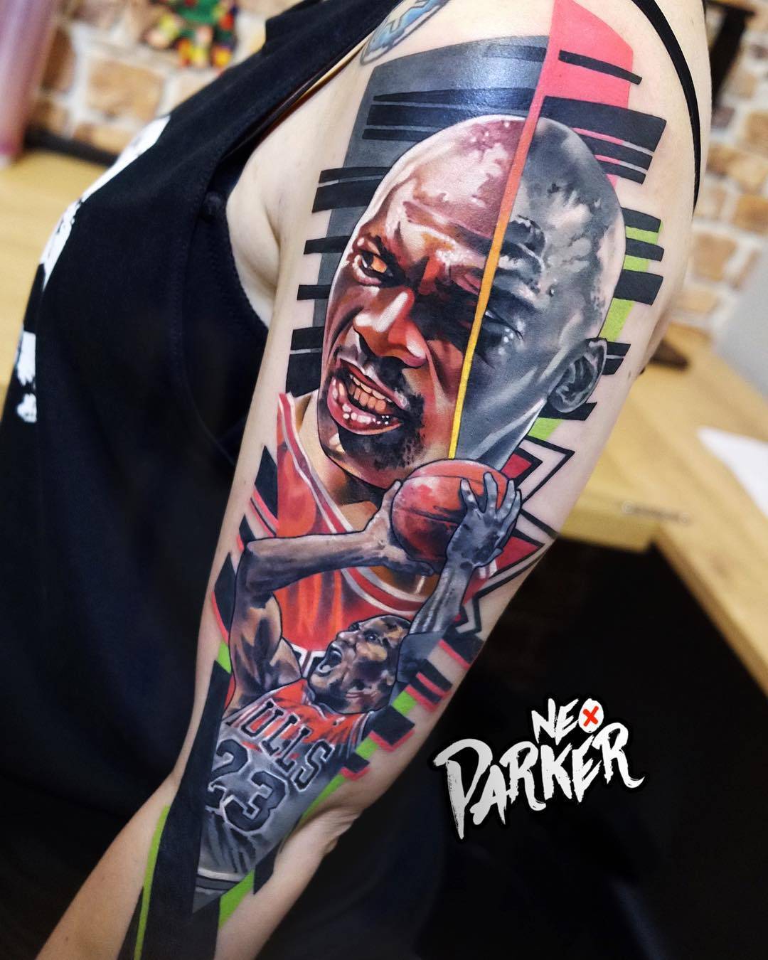 Tattoo artist Neo Parker (Rober Pedragosa), authors style color portrait realistic tattoo, surrealism | Spain, Madrid