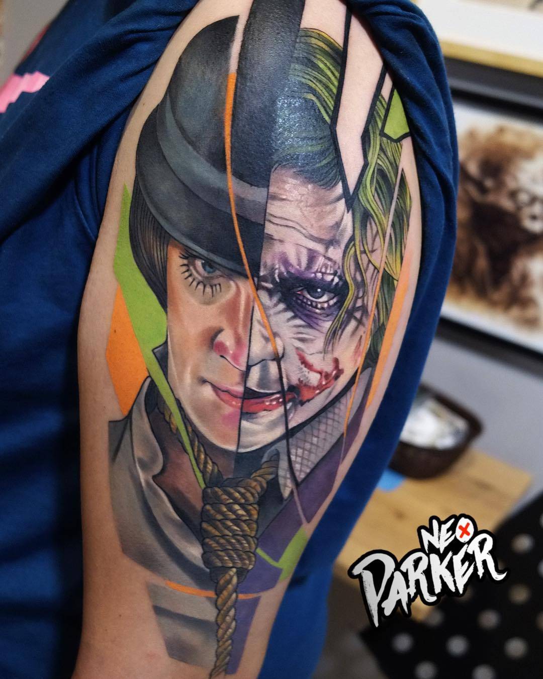 Tattoo artist Neo Parker (Rober Pedragosa), authors style color portrait realistic tattoo, surrealism | Spain, Madrid
