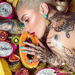 🔥 Hot photos, model's portfolio  #25032 Tattoo model Valentina Belleza