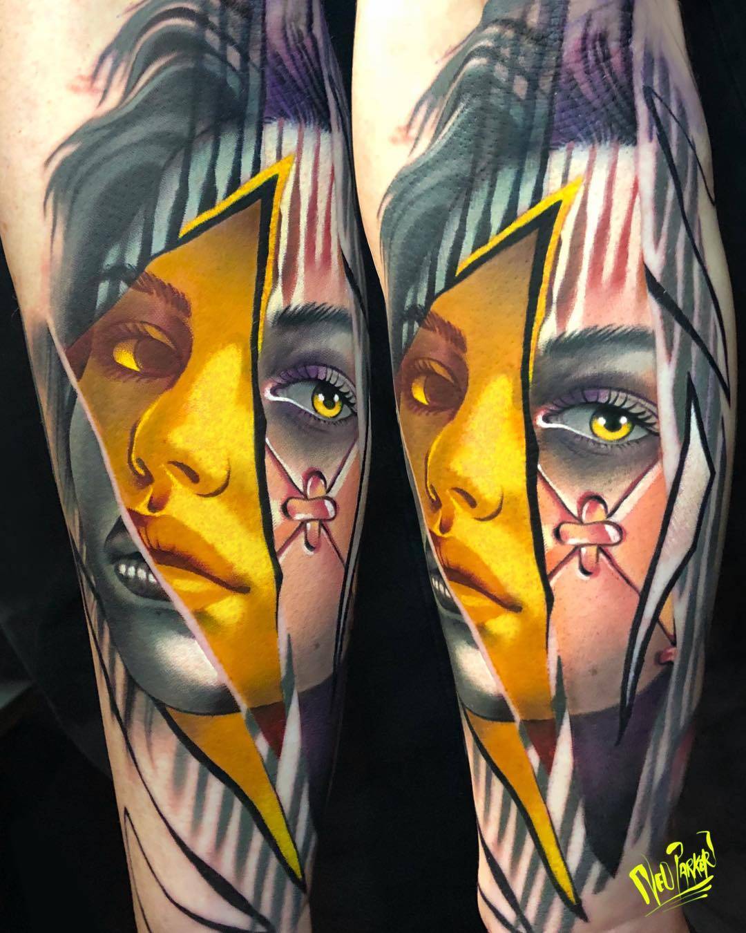 Tattoo artist Neo Parker (Rober Pedragosa), authors style color portrait realistic tattoo, surrealism | Spain, Madrid