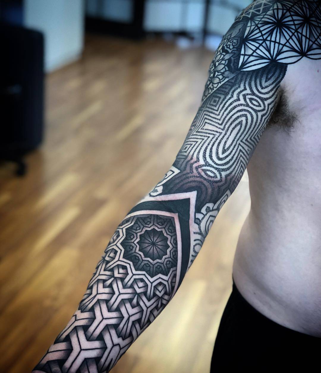 Tattoo artist Keegan Sweeney, black ornamental tattoo | Australia