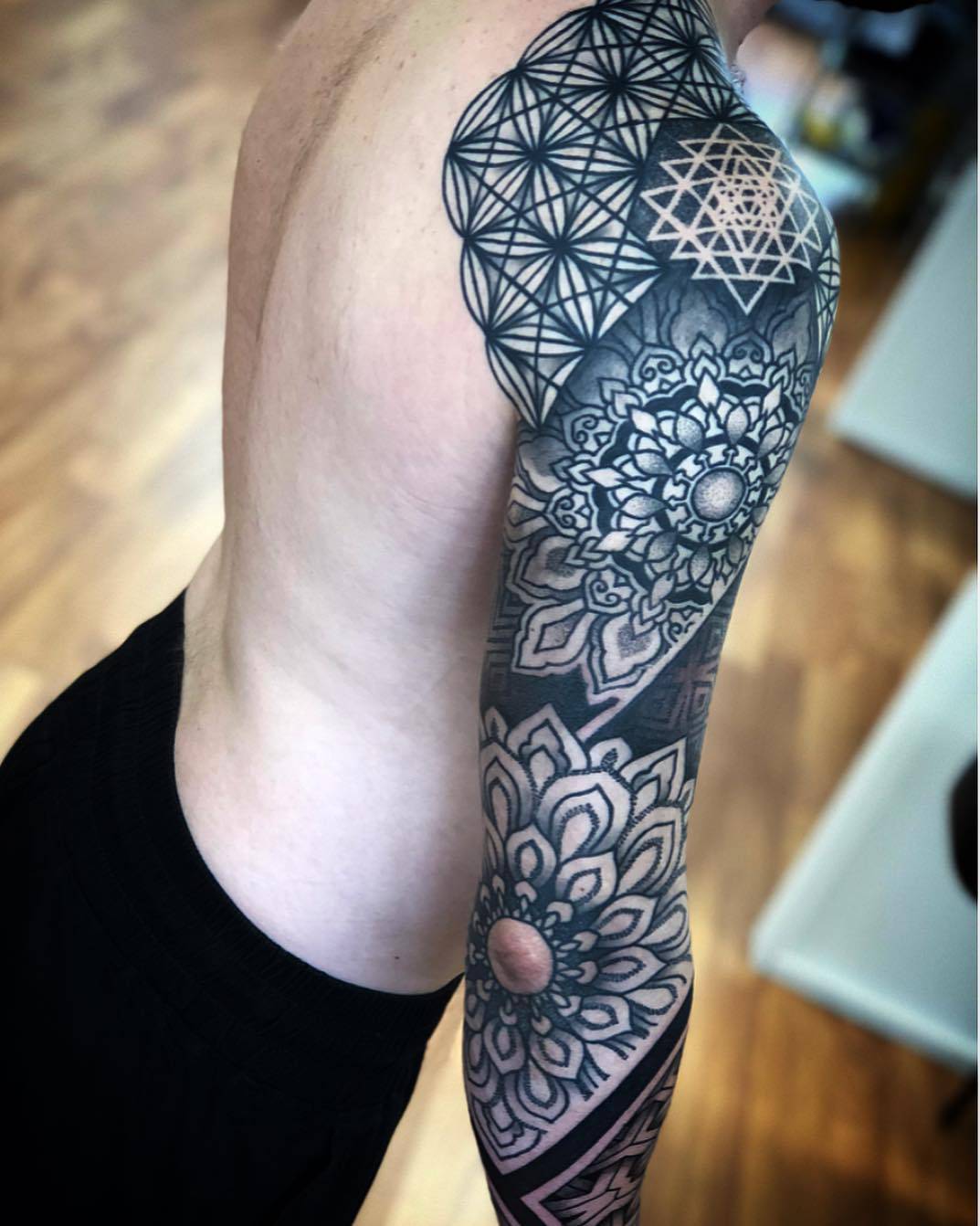 Tattoo artist Keegan Sweeney, black ornamental tattoo | Australia