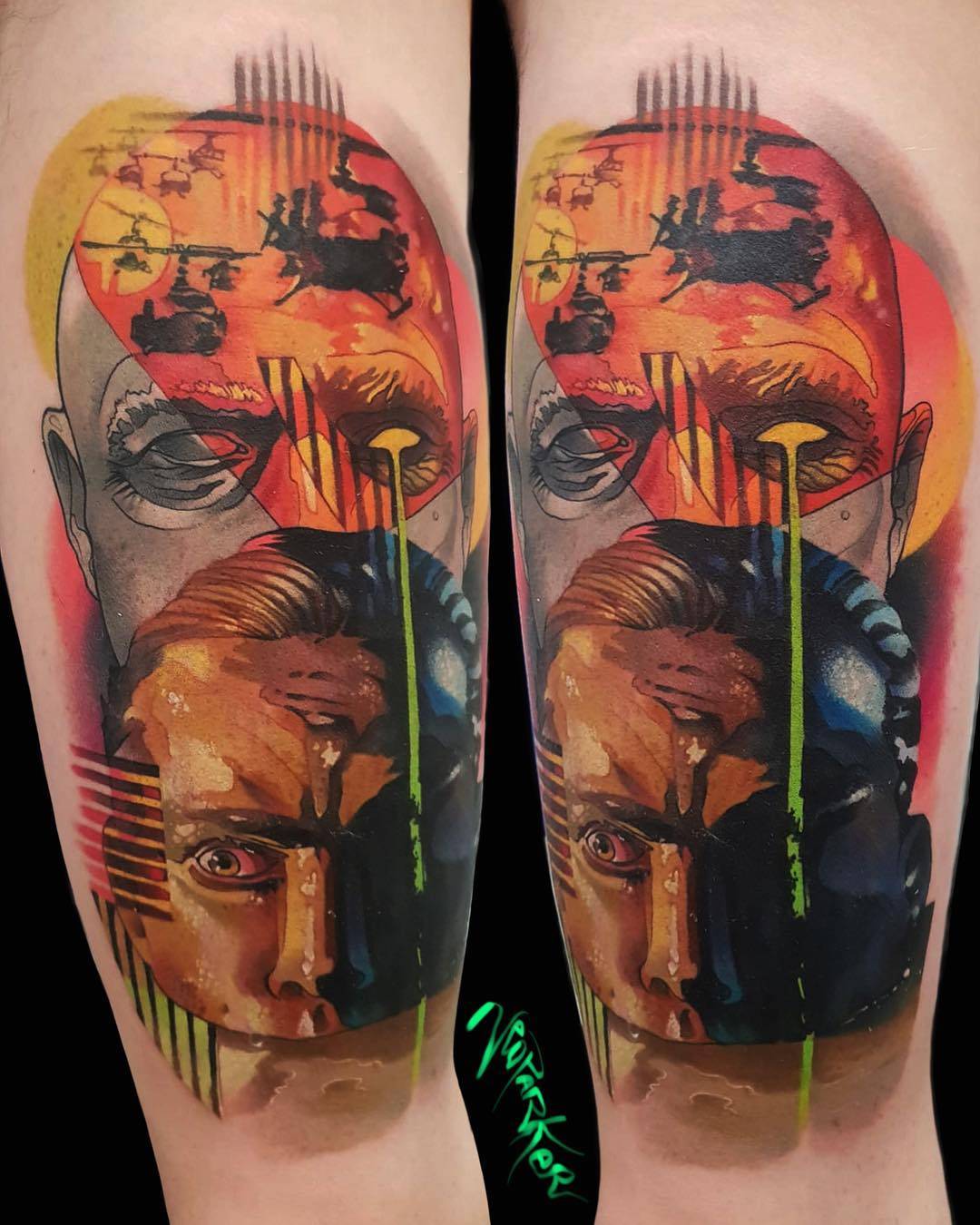 Tattoo artist Neo Parker (Rober Pedragosa), authors style color portrait realistic tattoo, surrealism | Spain, Madrid