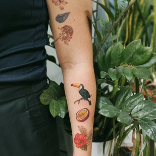 Female Color Miniature tattoo on Forearm #59062 | Tattoo Artist Kseniya Darmaeva