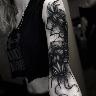 Female Black Graphic tattoo #73401 | Tattoo Artist Ellina Plat