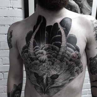 Male Black Graphic tattoo on Breast #3281 | Tattoo Artist Mel (evgenymel,evgenii malgin)