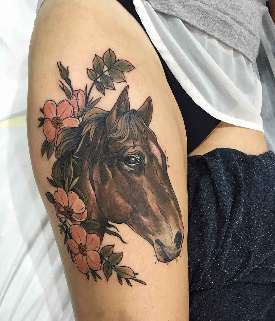 Lovely Horse Head Tattoo Idea