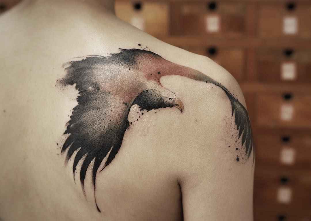 Tattoo artist Chen Jie watercolor tattoo
