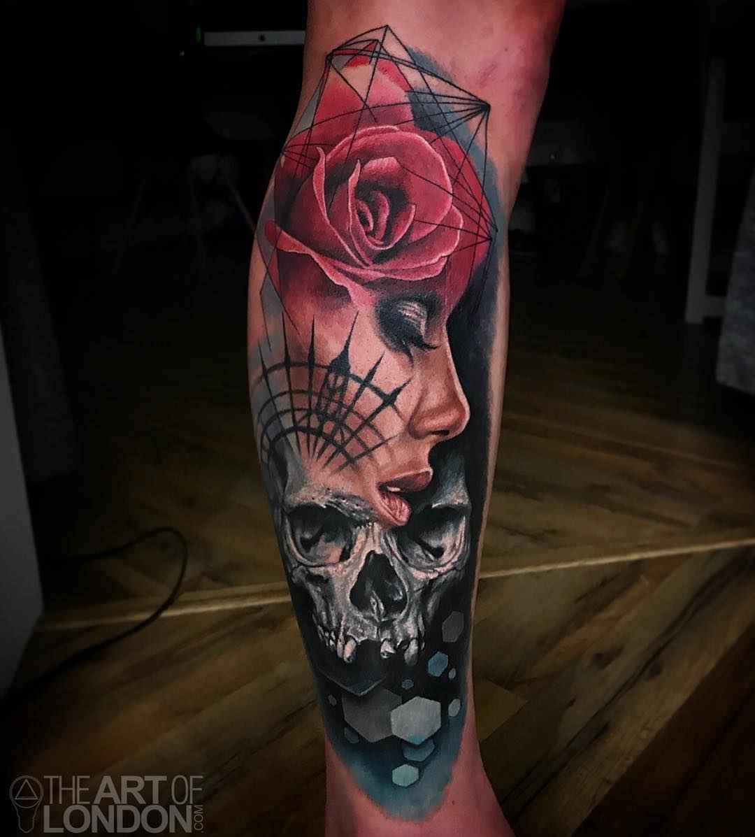 纹身艺术家伦敦·里奇，彩色肖像写实纹身 | 美国