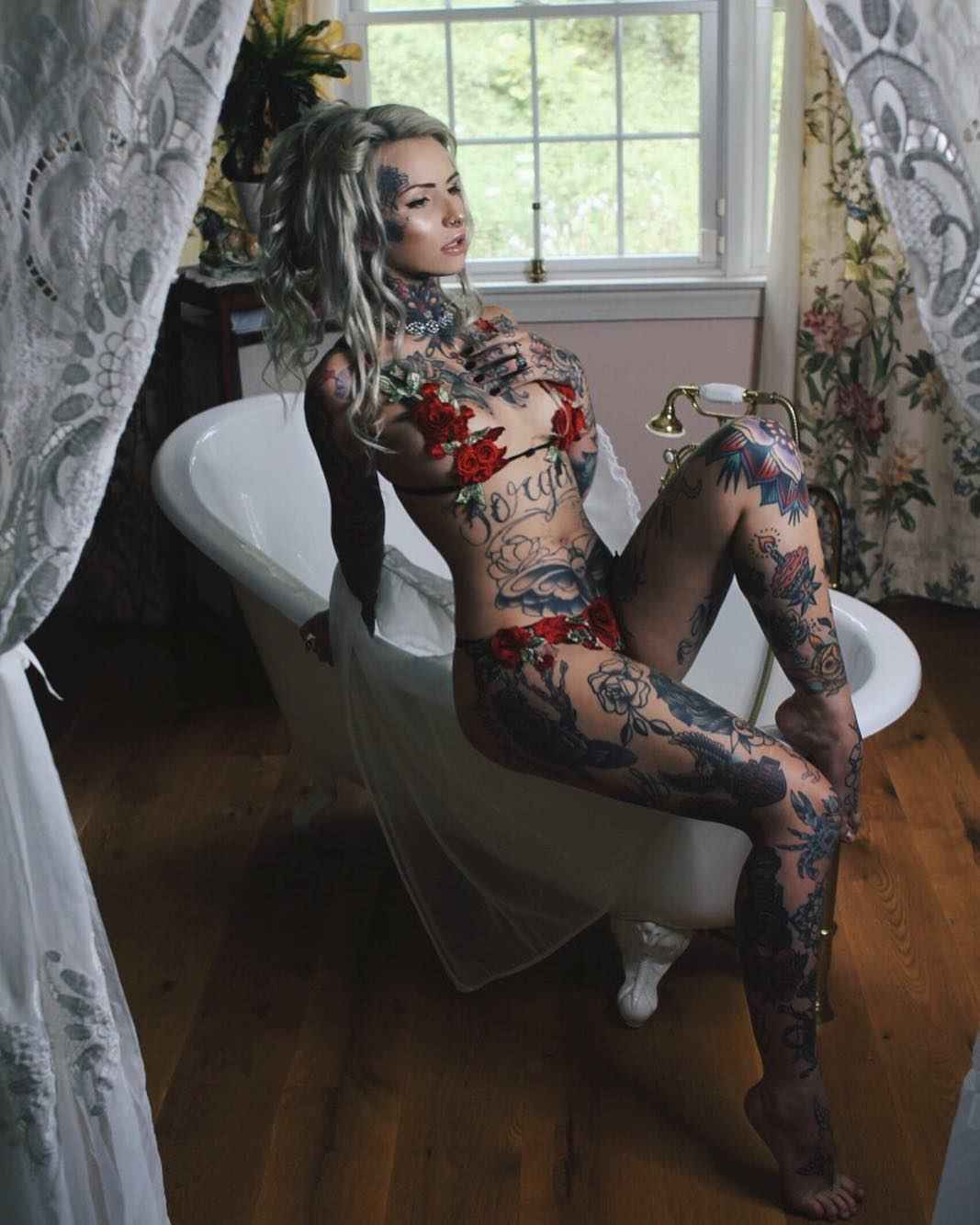 Female tattoo model Curaline Grace