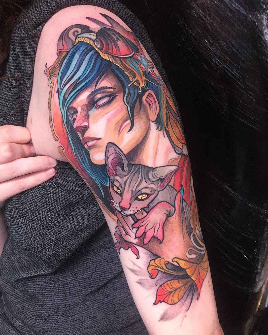 Tattoo艺术家Isnard Barbosa的彩色和黑色新传统纹身 | 爱尔兰都柏林