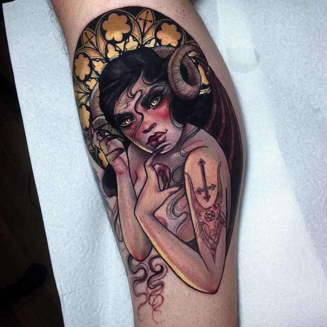 Tattoo artist Hannah Flowers, authors style color neo traditional tattoo | Australia, United Kingdom